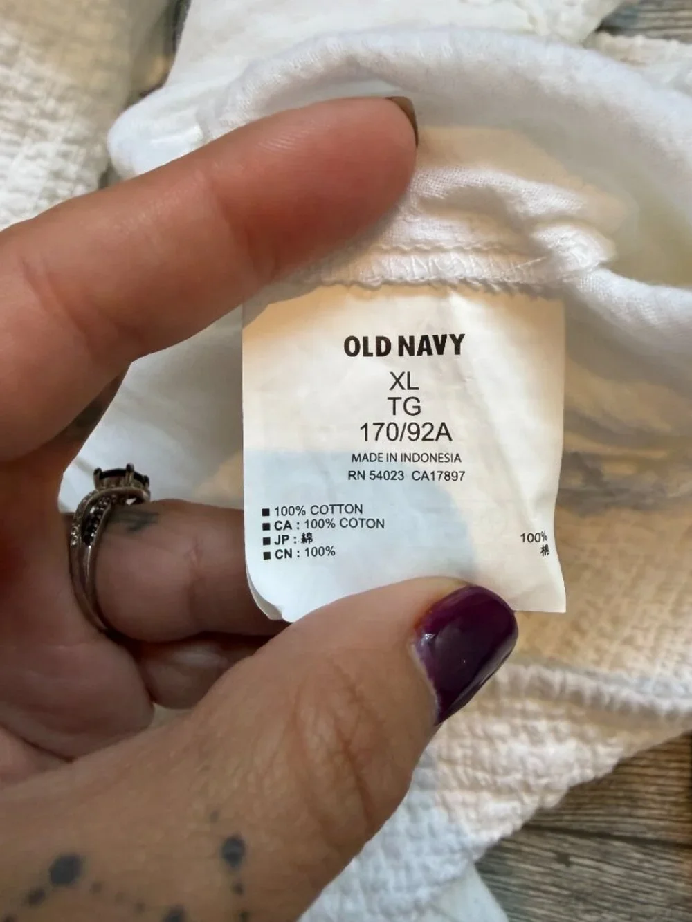 Old Navy Women's White Extra Large Bathing Suit Cover Up Pants Light 100% Cotton